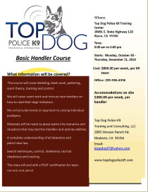 Basic k9 Dog Handler Course